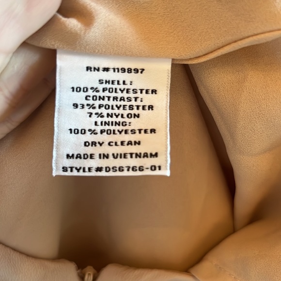 🌟HP 19 Cooper Mini Dress Cutouts Zipper & Button | Nude / Tan / Cream | Size L - Picture 5 of 8